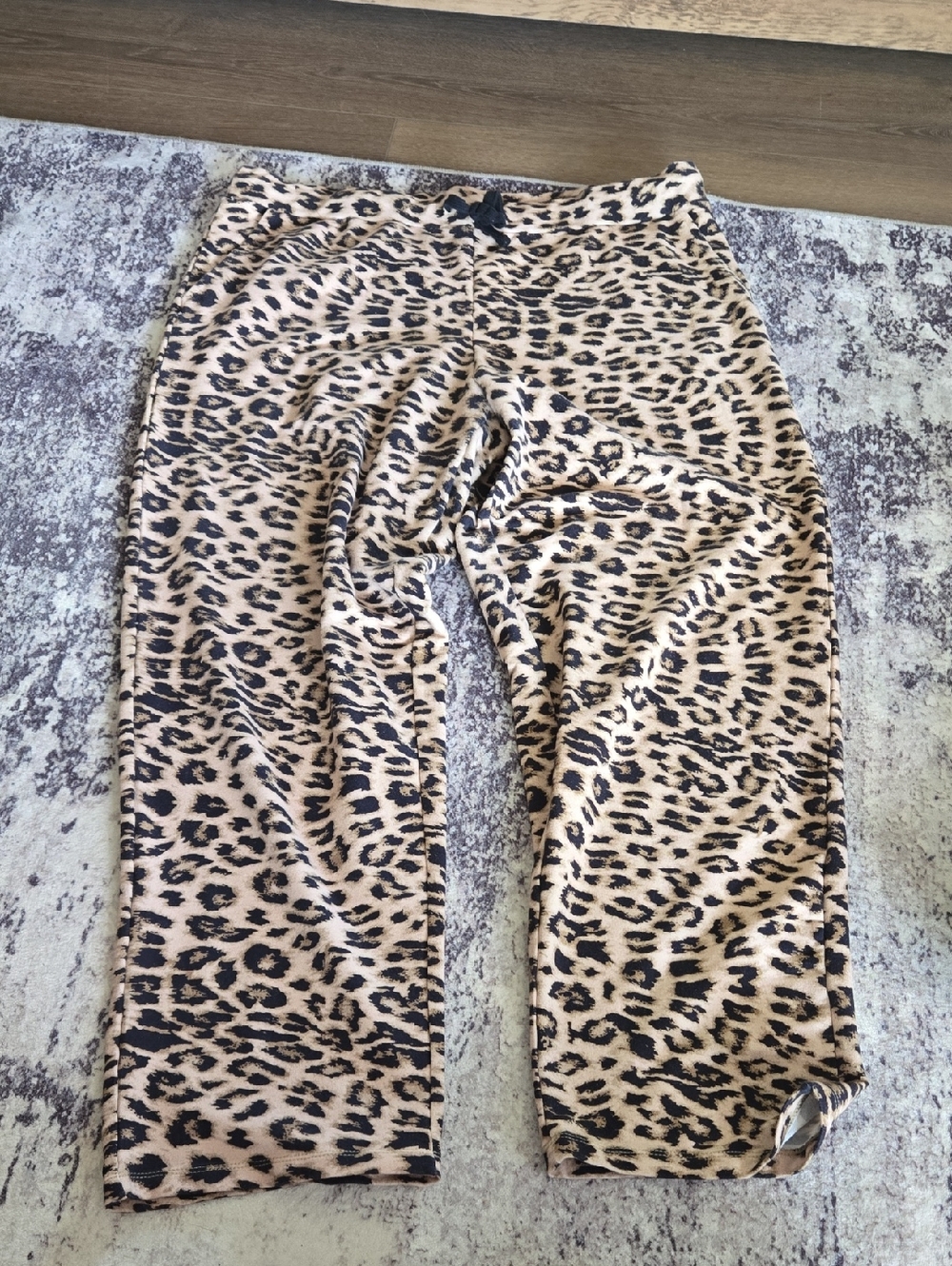 CHARLIE B Leopard Print Pants in Beige and Black